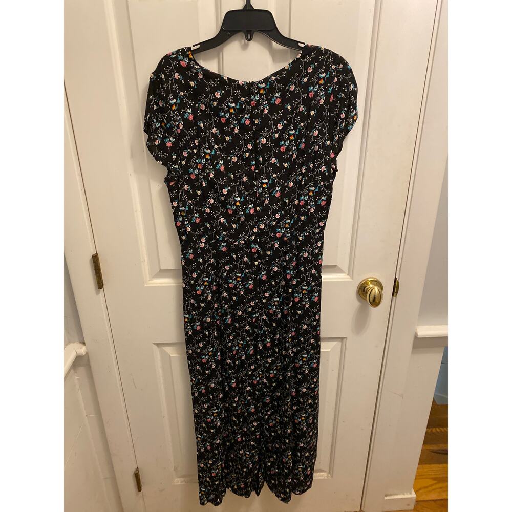 Brand New Hayden Los Angeles Women's Size Large Black Floral Print Midi Dress - Picture 4 of 6
